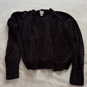 Chenille Black Women's Sweater